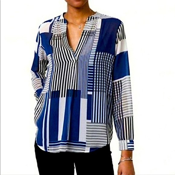 ⚠️LAST CHANCE LOFT Geometric Long Sleeve Top - Picture 1 of 4